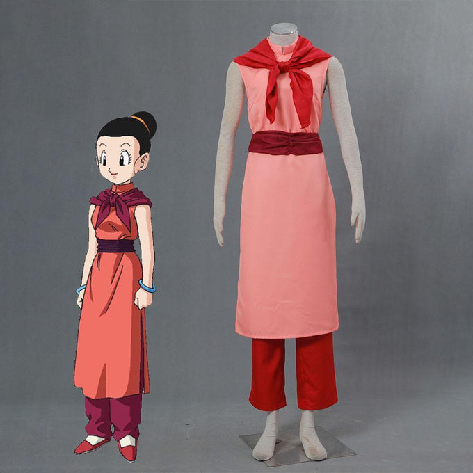 Women and Kids Dragon Ball Costume Chichi Cosplay After Marry Blue Suit Set
