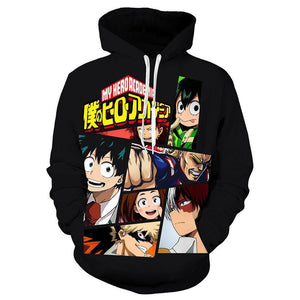 Mens My Hero Academia Printed Pullover Trainning Suit Hoodie Sweatshirt