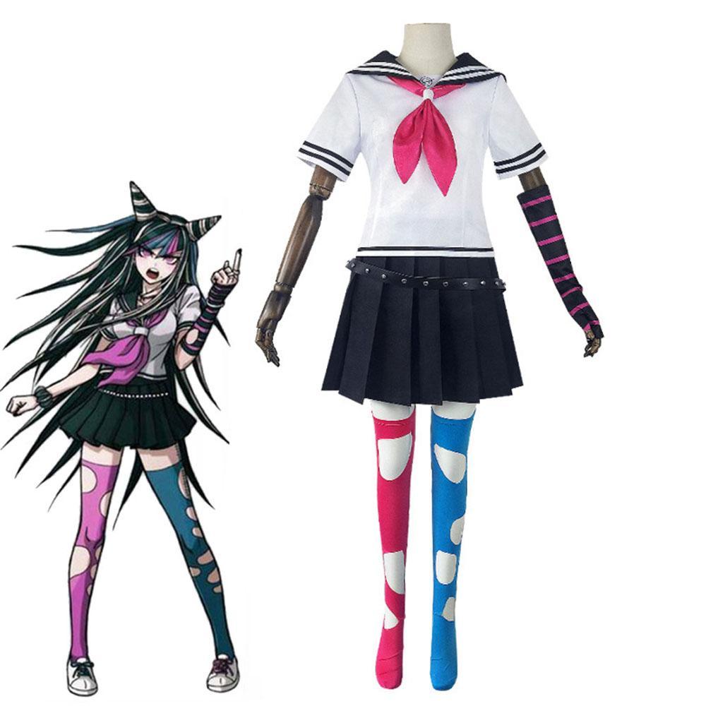 6 PCS Danganronpa Costume Mioda Ibuki Cosplay Dress Set Sailor Suit