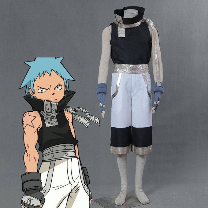 Soul Eater Costume Black Star Cosplay Set For Men and Kids