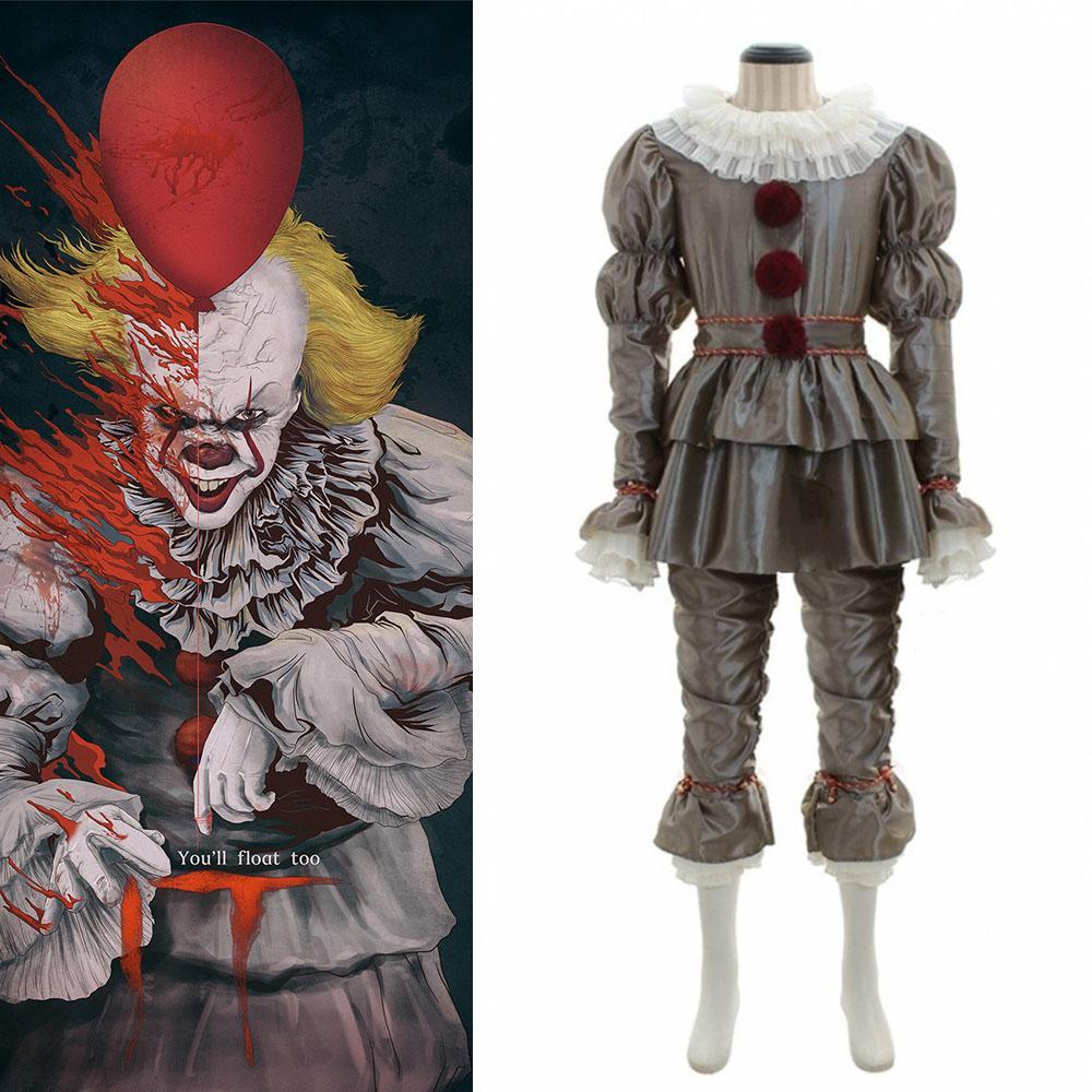 Movie Pennywise Stephen Cosplay Costumes Scary Joker Suit Unisex