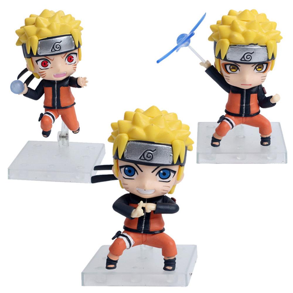 3Pcs 9cm Cute Chibi Naruto Figure Naruto Action Figure Toys