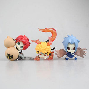 8cm Cute Chibi Naruto Figure Gaara Naruto Sasuke Figure Toys With Box