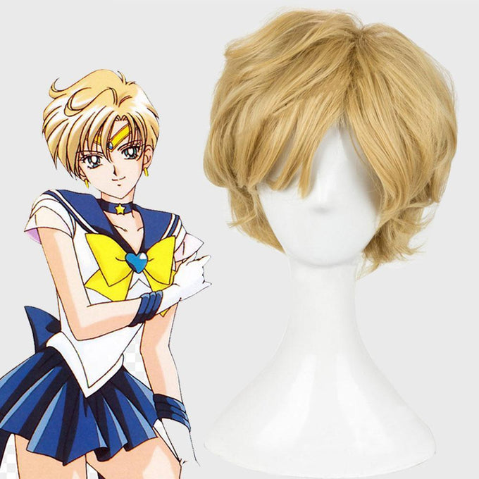 Sailor Moon Costume Sailor Uranus Tenou Haruka Wig Heat Resistant Sythentic Hair