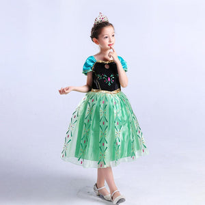 Kids Frozen Costume Princess Elsa Cosplay Birthday or Party Dress With Accessories