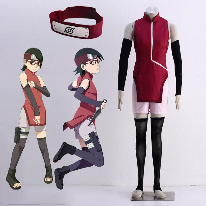 Naruto Uchiha Sarada Cosplay Set Halloween Custume
