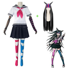 Load image into Gallery viewer, 7 PCS Danganronpa Costume Mioda Ibuki Cosplay Dress Set Sailor Suit With Wig