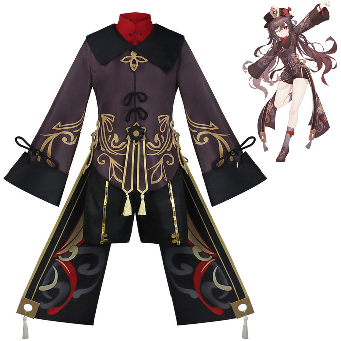 Genshin Impact Costume HuTao Cosplay Full Set Halloween Costume For Women