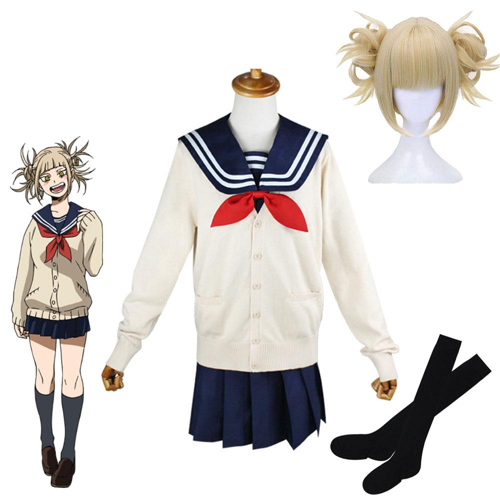 My Hero Academia League of Villains Himiko Toga Costume Uniform With Wigs