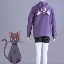 Load image into Gallery viewer, Women and Kids Sailor Moon Costume Black Cat Luna Embroidered Cosplay Sweatshirt