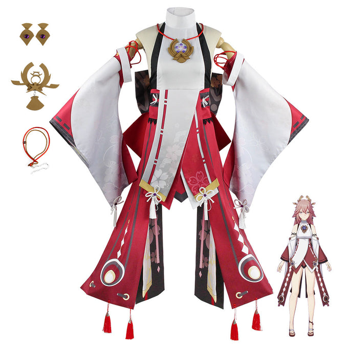 Genshin Impact Costume Yae Miko Cosplay Full Set Halloween Costume For Women