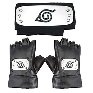 5 Styles Naruto Hatake Kakashi Cosplay Leaf Village Headband and Gloves 