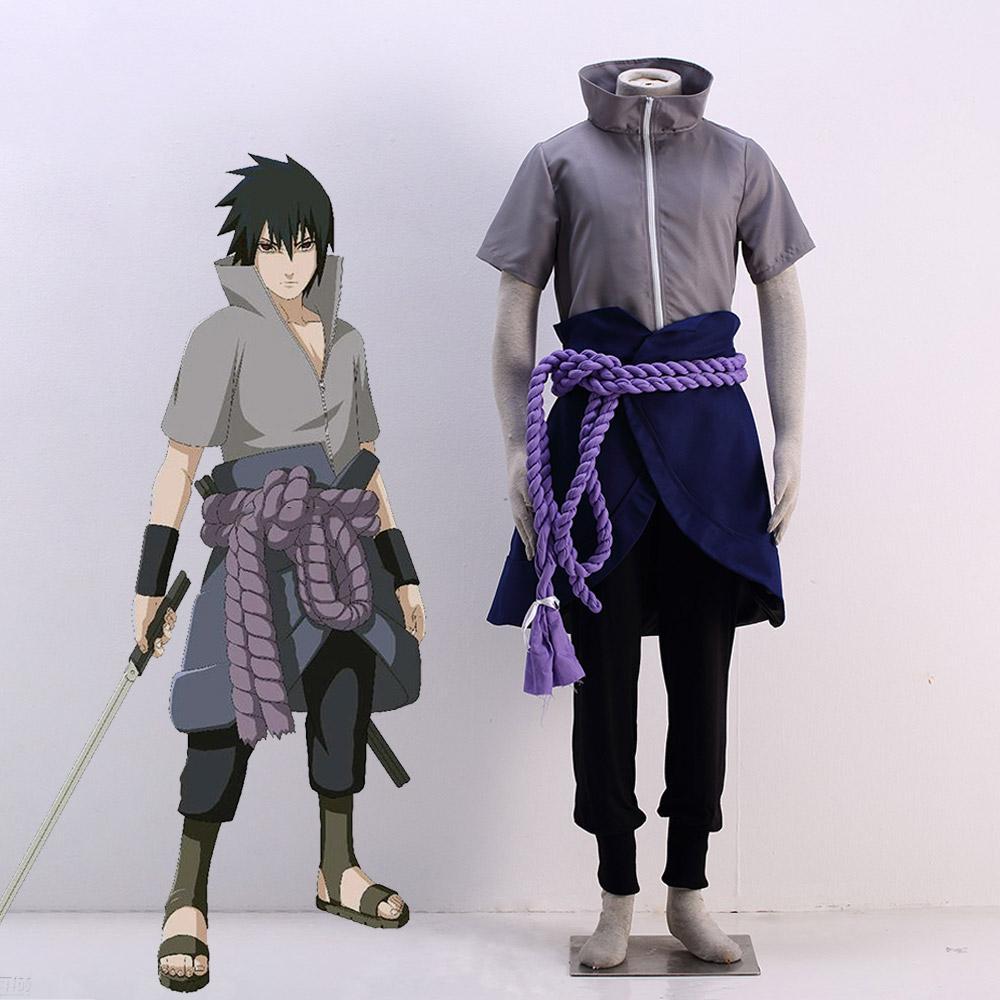 Men and Kids Naruto Costume Uchiha Sasuke Cosplay Sets Halloween – Jolly  Costume