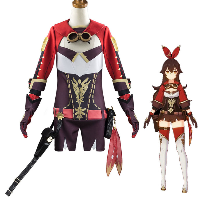 Genshin Impact Costume Ordo Favonius Amber Cosplay Full Set For Women