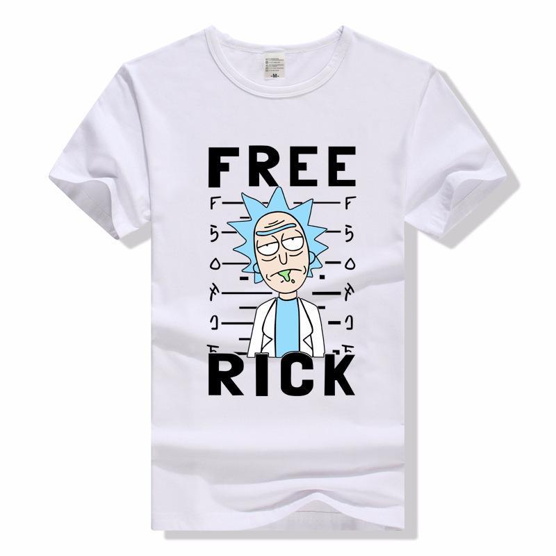 Mens Rick and Morty Cotton Tee Shirt Crew Neck Printed Summer Casual Tops