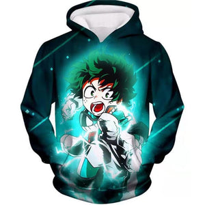 Mens My Hero Academia Printed Pullover Trainning Suit Hoodie Sweatshirt