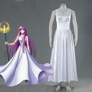 Saint Seiya Costume Athena Saori Kido Cosplay Dress For Kids and Women