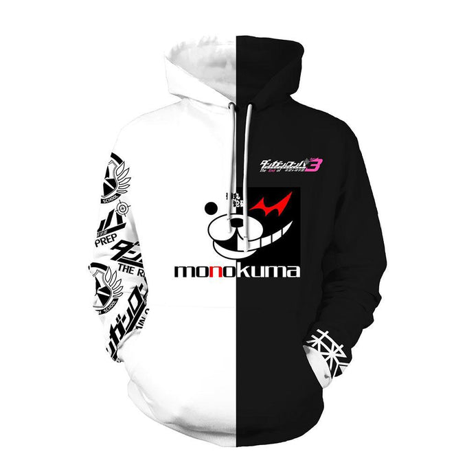 Mens Danganronpa Monokuma Hoodies Pullover Digital Printed Sweatshirts