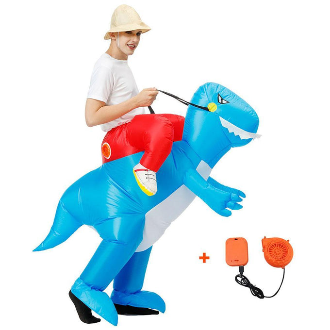 Inflatable Dinosaur Costume T-Rex Dino Rider Outfit Halloween Cosplay Blow Up Costume For Adults