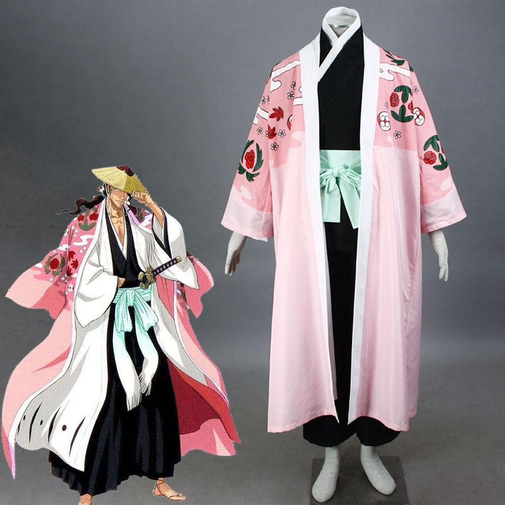 Men and Children Bleach Costume Kyoraku Shunsui Cosplay Kimono Full Outfit