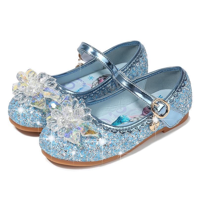 Kids Disney Frozen Costume Princess Elsa Anna Cosplay Crystal Shoes