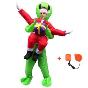 Inflatable Alien Catch Santa Claus Cosplay Costume Halloween Christmas Party For Adults