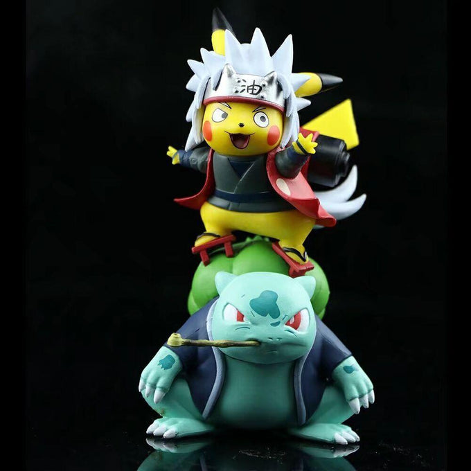 12cm Cute Chibi Naruto Figure Pikachu Cosplay Jiraiya Frog Figure Toys With Box
