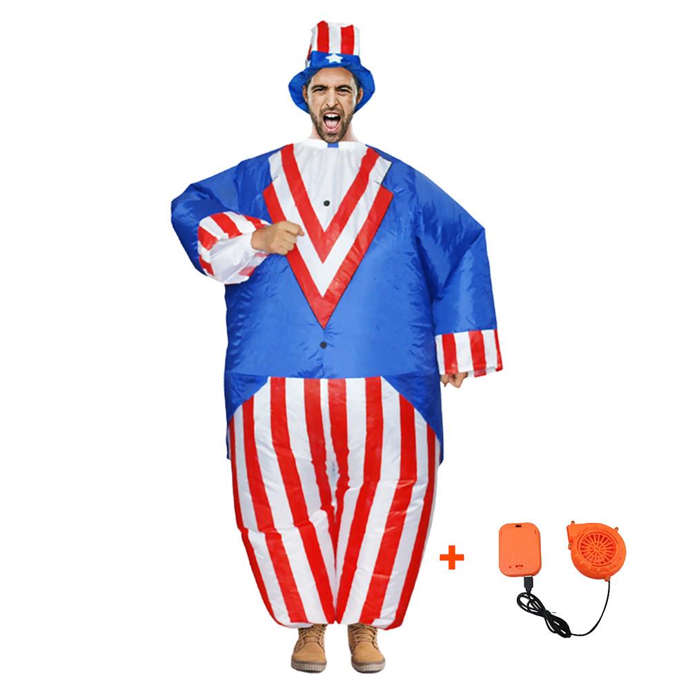 Inflatable Uncle Sam Cosplay Costume Halloween Christmas Party For Adults