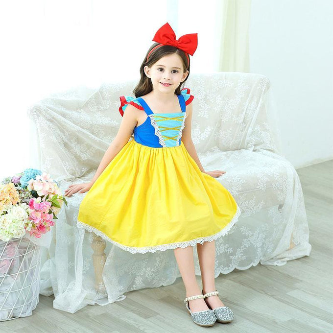 Princess Snow White Costume Summer Dress With Accessories For Girls Party