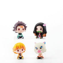 Load image into Gallery viewer, 10Pcs Demon Slayer Figure Kamado Tanjirou Kamado Nezuko Figure Sitting Cute Chibi Toys