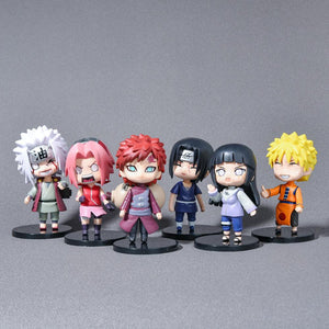 6Pcs 9cm Naruto Figure Naruto Itachi Gaara Jiraiya Cute Chibi Figure Toys