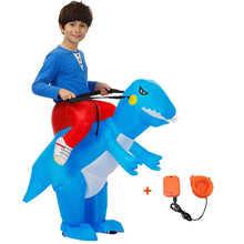 Load image into Gallery viewer, Inflatable Dinosaur Costume T-Rex Dino Rider Outfit Halloween Cosplay Blow Up Costume For Kids