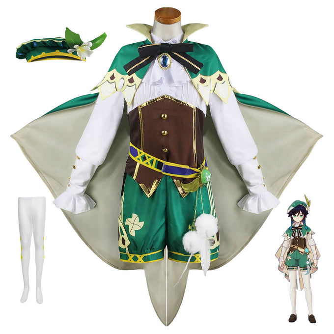 Genshin Impact Costume Venti Cosplay Full Set Halloween Costume For Women