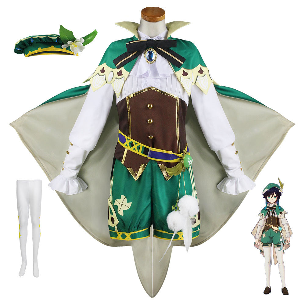 Genshin Impact Costume Venti Cosplay Full Set Halloween Costume For Women