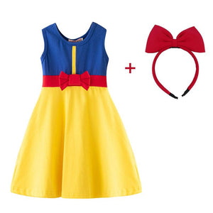 Princess Snow White Costume Cotton Dress for Toddler Girls Party