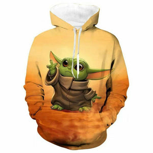 Mens Star Wars Mandalorian Printed Pullover Hoodie Sweatshirt