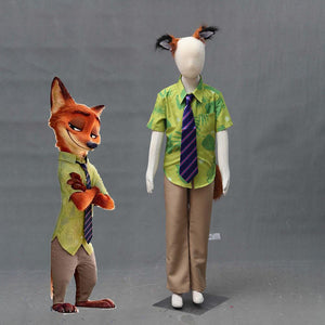 Zootopia Costume The Fox Nick Wilde Cosplay Set For Kids and Men