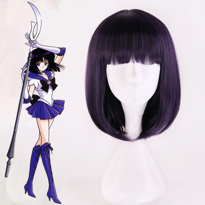Sailor Moon Costume Sailor saturn Tomoyo Hotaru Wig Heat Resistant Sythentic Hair