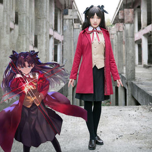 Women and Kids Fate Stay Night Costume Rin Tohsaka Cosplay School Uniform Full Sets