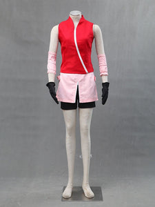 Anime Naruto Shippuden Sakura Haruno Cosplay Clothes Set Halloween Costume