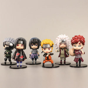 6PCS 8cm Naruto Figure Cute Chibi Naruto Gaara Itach Sasuke Jiraiya Figure Toys