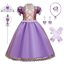 Load image into Gallery viewer, Girls Frozen Costume Princess Anna Cosplay Dress Birthday or Party With Accessories