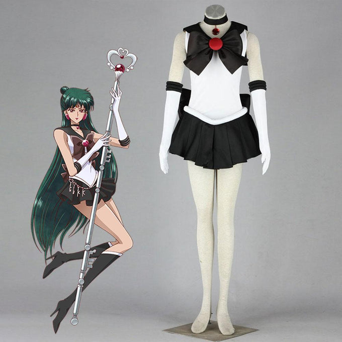Sailor Moon Costume Sailor Pluto Mingou Setsuna Cosplay Full Fight Sets For Women and Kids