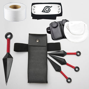 Naruto Costume Naruto Ninja Pack with Kunai Weapons and Waist Bag Leg Band Bag