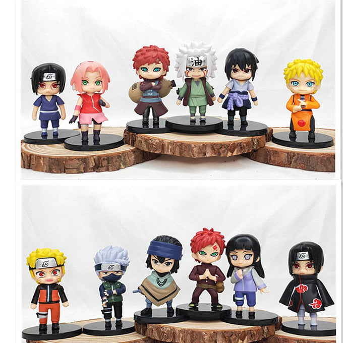 12Pcs 6cm Cute Chibi Naruto Figure Naruto Itachi Gaara Kakashi Sasuke Figure Toys