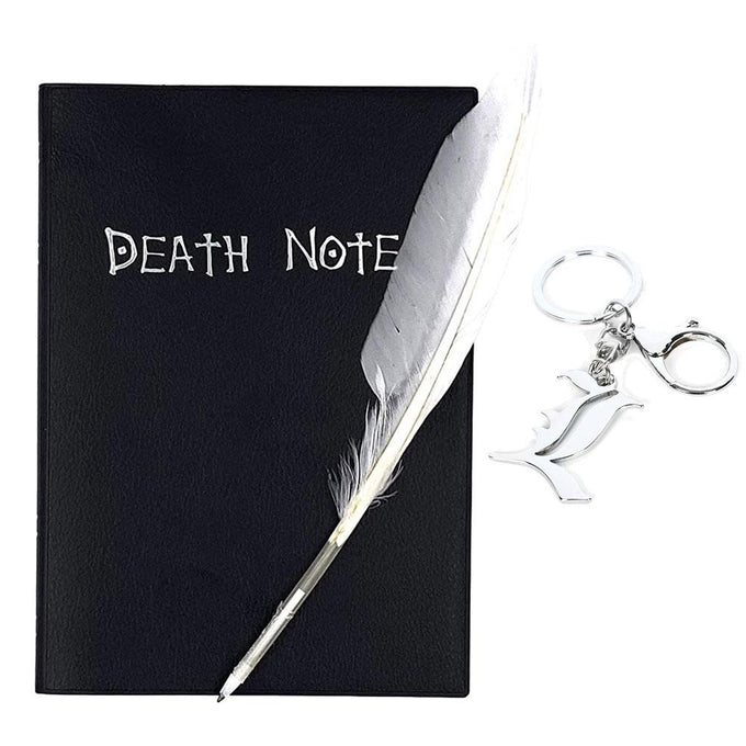 3PCS Anime Death Note Notebook Set With L Keychain and Quill Pen