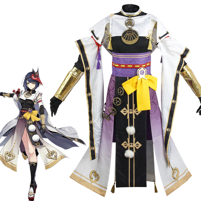 Genshin Impact Costume Kujou Sara Cosplay Full Set Halloween Costume For Women