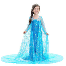 Load image into Gallery viewer, Kids Frozen Costume Princess Elsa Anna Cosplay Maxi Long Dress With Accessories