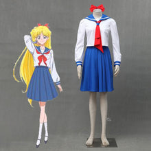 Load image into Gallery viewer, Women and Kids Sailor Moon Costume Sailor Venus Aino Minago Cosplay School Uniform Sets