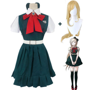 6 PCS Danganronpa Costume Sonia Nevermind Cosplay Dress Set Sailor Suit With Wig